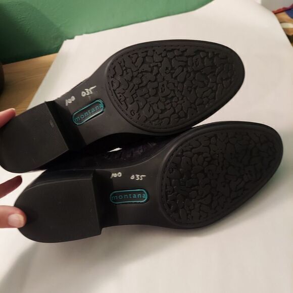 Montana artisan crafted black suede booties black size 6.5 - Picture 10 of 10